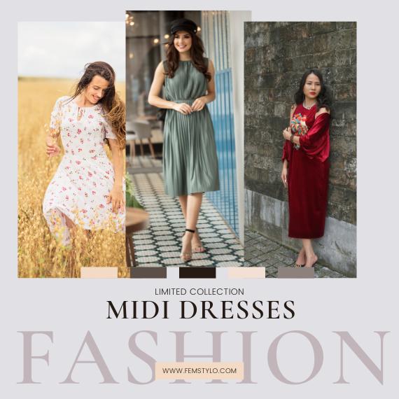 Women Midi Dress - Femstylo