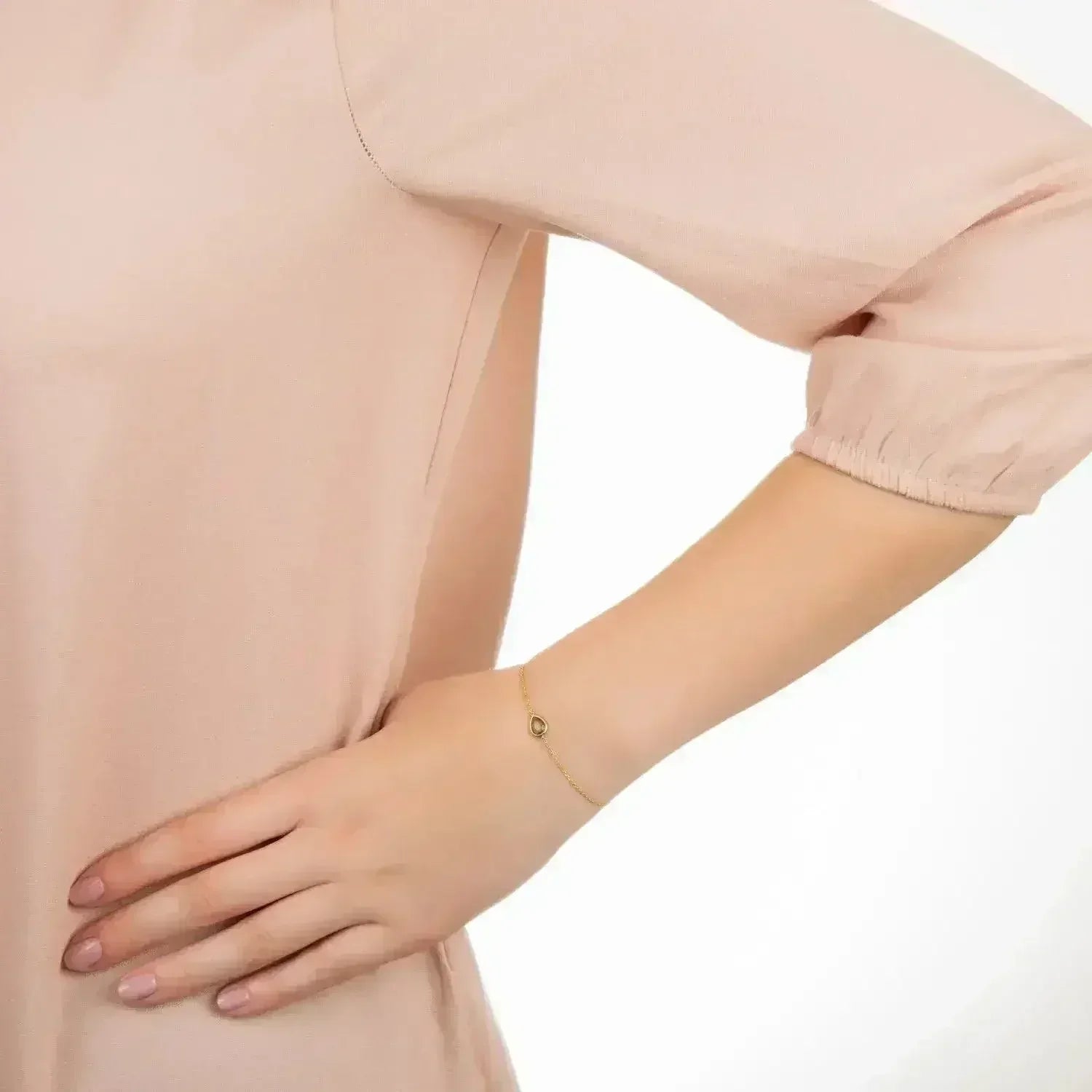 Pisa Mini Teardrop Bracelet Gold Citrine - Femstylo