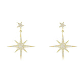 Petite Star Burst Drop Earrings Gold - Femstylo
