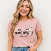 The Tomb Was Empty T-Shirt, Faith Apparel, Luke 24:24