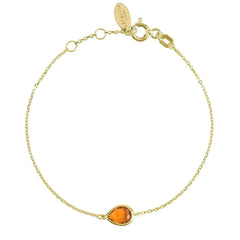 Pisa Mini Teardrop Bracelet Gold Citrine - Femstylo