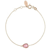 Pisa Mini Teardrop Bracelet Rosegold Pink Tourmaline - Femstylo