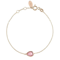 Pisa Mini Teardrop Bracelet Rosegold Pink Tourmaline - Femstylo
