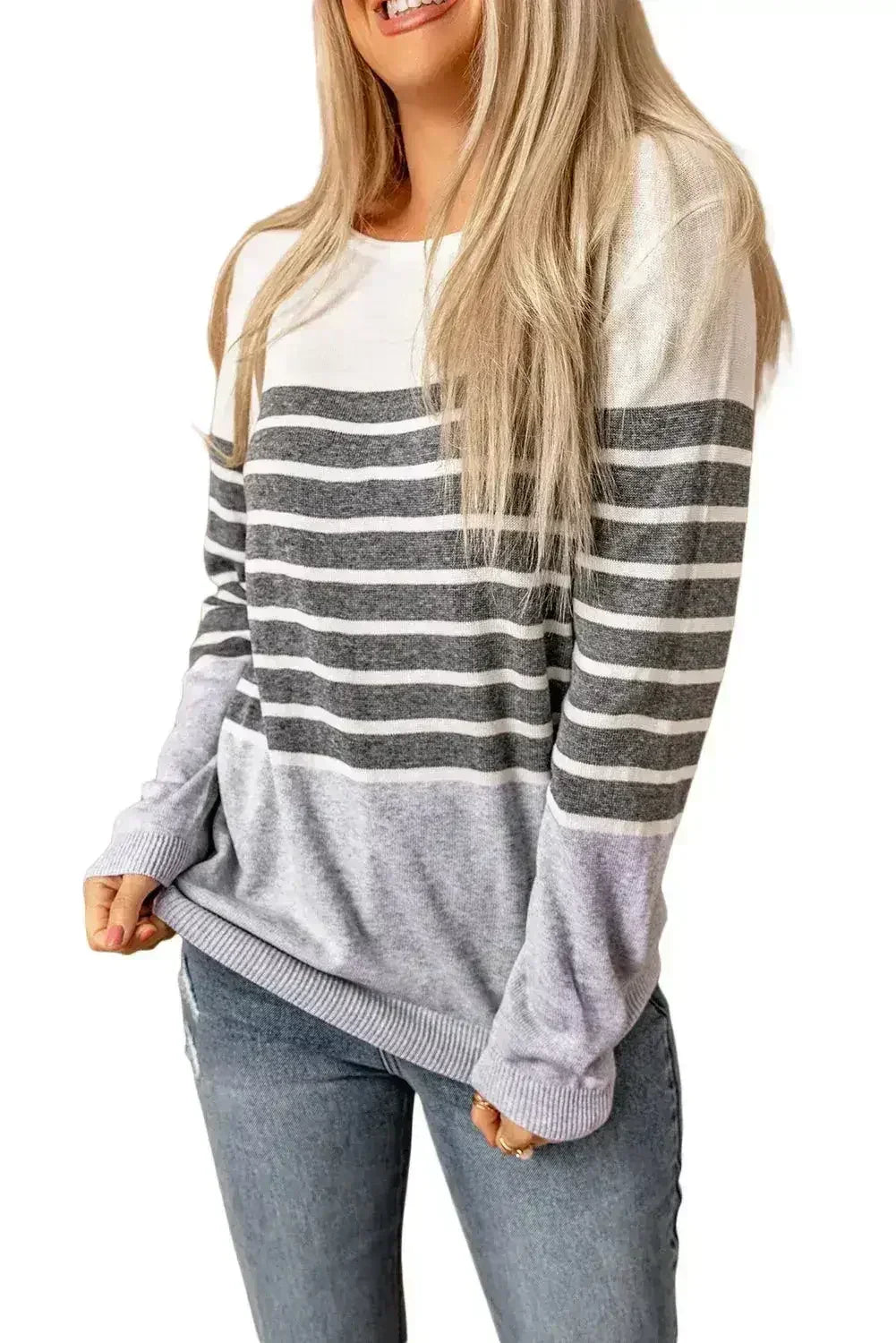 Striped Colorblock Sweater - Femstylo