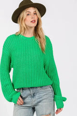 SAGE + FIG Round Neck Drop Shoulder Sweater - Femstylo