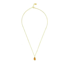Pisa Mini Teardrop Necklace Gold Citrine - Femstylo