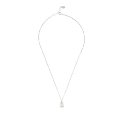 Pisa Mini Teardrop Necklace Silver Rose Quartz - Femstylo