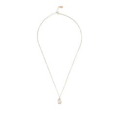 Pisa Mini Teardrop Necklace Rosegold Rose Quartz - Femstylo