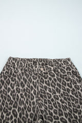 Yellow Leopard Straight Loose Leg Jeans