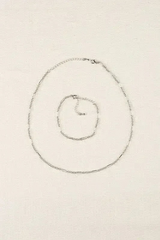 Clip Chain Bracelet & Necklace Set - Silver Nickel-Free | Femstylo - Femstylo