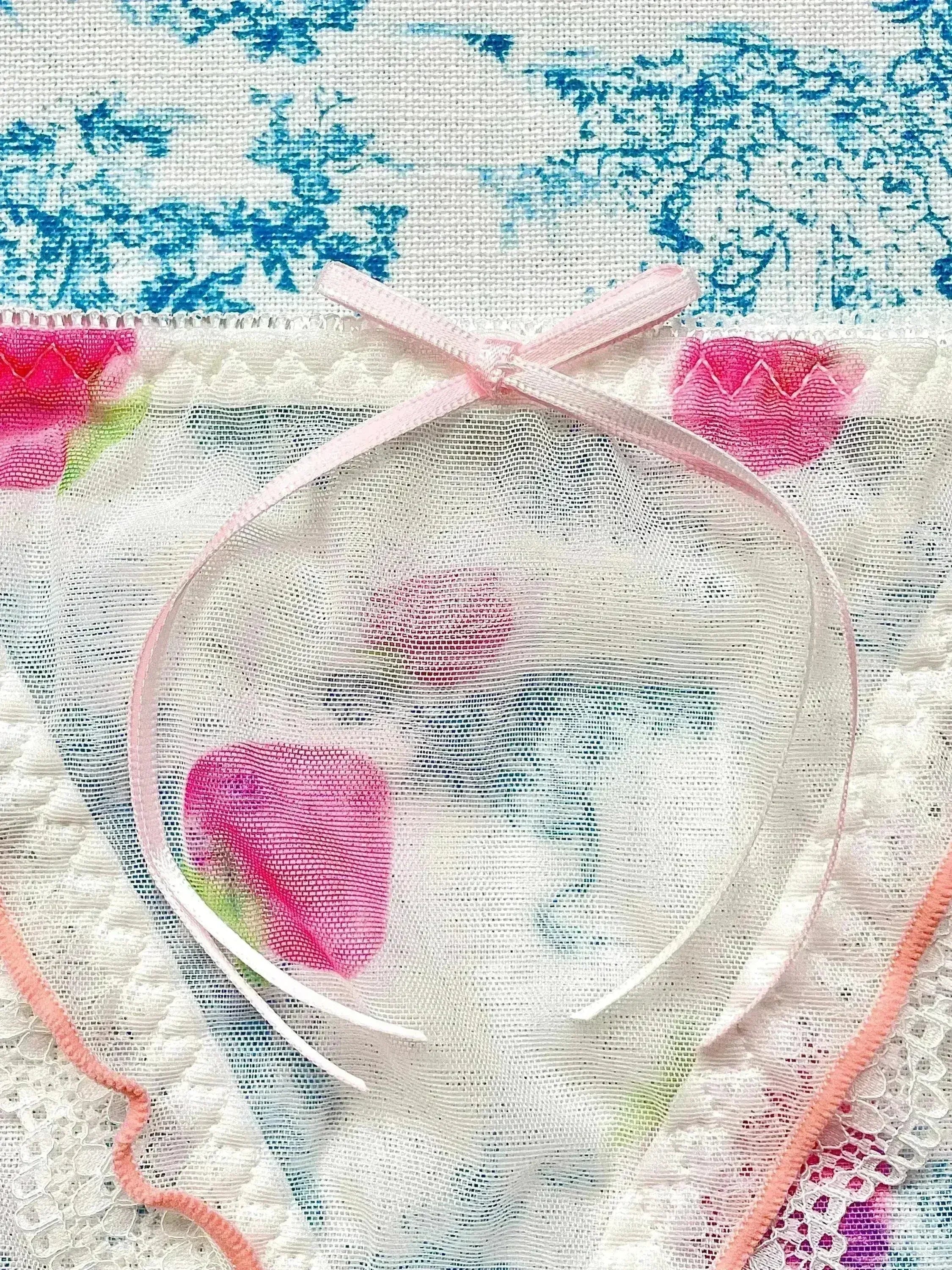 White Mesh Strawberry Panty - Femstylo