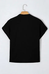 White Notched Neck Batwing Sleeve Blouse | Femstylo - Femstylo