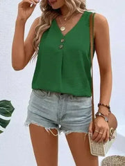 Solid Color V-Neck Tank - Femstylo