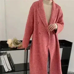 Water Ripple Cashmere Women's Long Reversible Coat – Luxury & - Femstylo