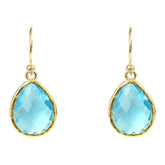 Petite Drop Earrings Blue Topaz Hydro Gold - Femstylo