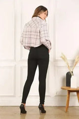 Plaid crop jacket - Femstylo