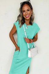 Carrot Mineral Wash Pocketed T-shirt Dress - Femstylo