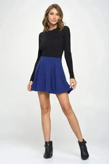 High-Waisted Pleated Skater Skirt - Femstylo