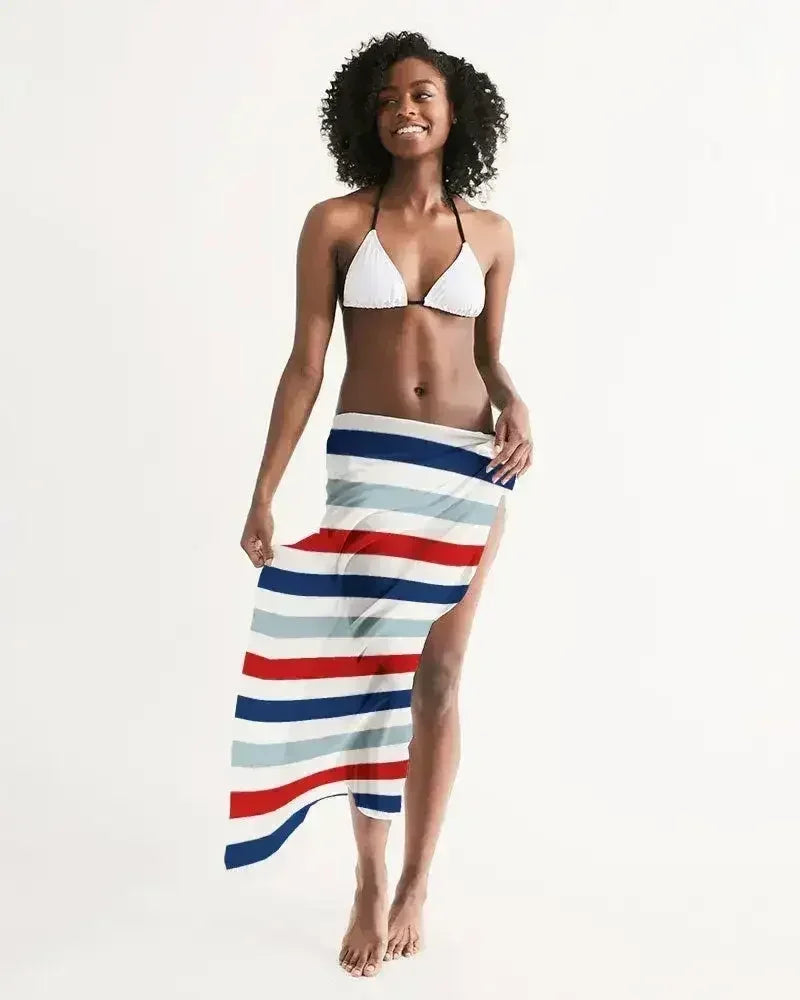 Swim Cover Up / Red White and Blue Sarong Wrap - Femstylo