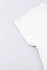 White Notched Neck Batwing Sleeve Blouse | Femstylo - Femstylo