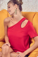 BiBi Cut Out Detailed One Shoulder Top - Femstylo