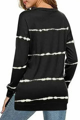 Womens Tie-dye Stripes Black Sweatshirt - Femstylo
