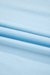 Light Blue Solid Color Basic Crew Neck Tee