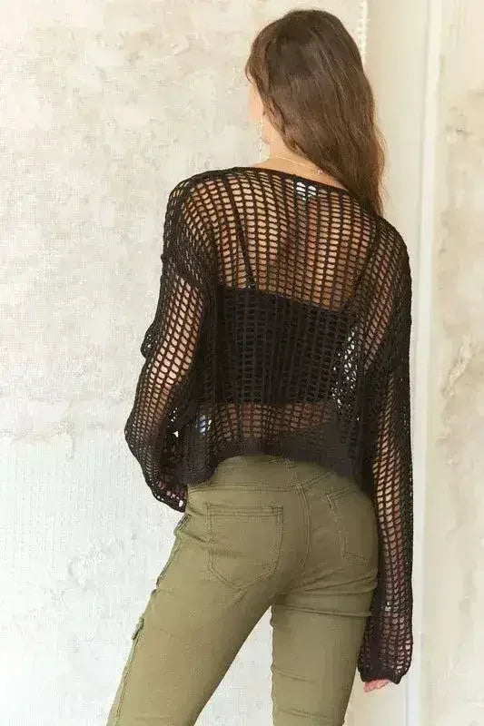 ADORA Crochet Long Sleeve Knit Top – Femstylo - Femstylo