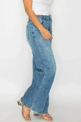 bytos Full Size High Rise Wide Leg Jeans with Pockets - Femstylo