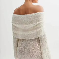 25 Edition – Off-Shoulder Knit Bodycon Dress - Femstylo