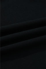 Black Varsity Baseball Bow Graphic Striped Sleeve Baggy Sweatshirt