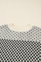 Black Colorblock Bishop Sleeve Knit Sweater