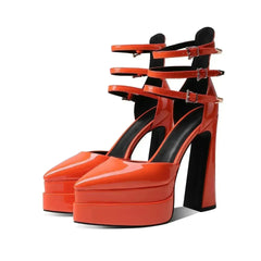 Fashion Pointed Toe Women's Shoes High Heel Hollow Sandals Waterproof - Femstylo