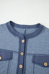 Jet Stream Patchwork Pocket Short Sleeve Jumpsuit - Femstylo