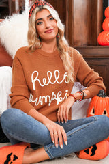 Flamingo Hello Pumpkin Graphic Sweater