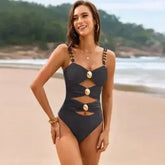 Cutout Ruched Sweetheart Neck One-Piece Swimwear - Femstylo