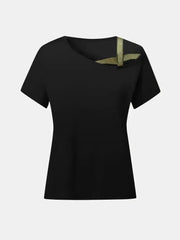 Asymmetrical Neck T-Shirt – Modern Basic with Edge - Femstylo