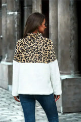 Leopard Print Half-Zip Teddy Sweatshirt for Women | Femstylo - Femstylo