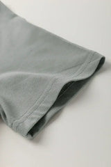 Dirty Blue Solid Color Round Neck T Shirt - Femstylo