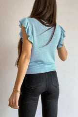 Cascading Ruffles Knit Tank Top - Femstylo