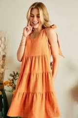 ADORA V-Neck Tie Shoulder Dress - Femstylo