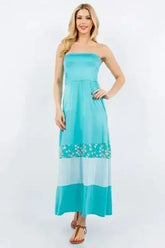 Celeste Full Size Color Block Tube Maxi Dress Plus Size - Femstylo