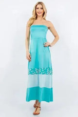 Celeste Full Size Color Block Tube Maxi Dress Plus Size - Femstylo