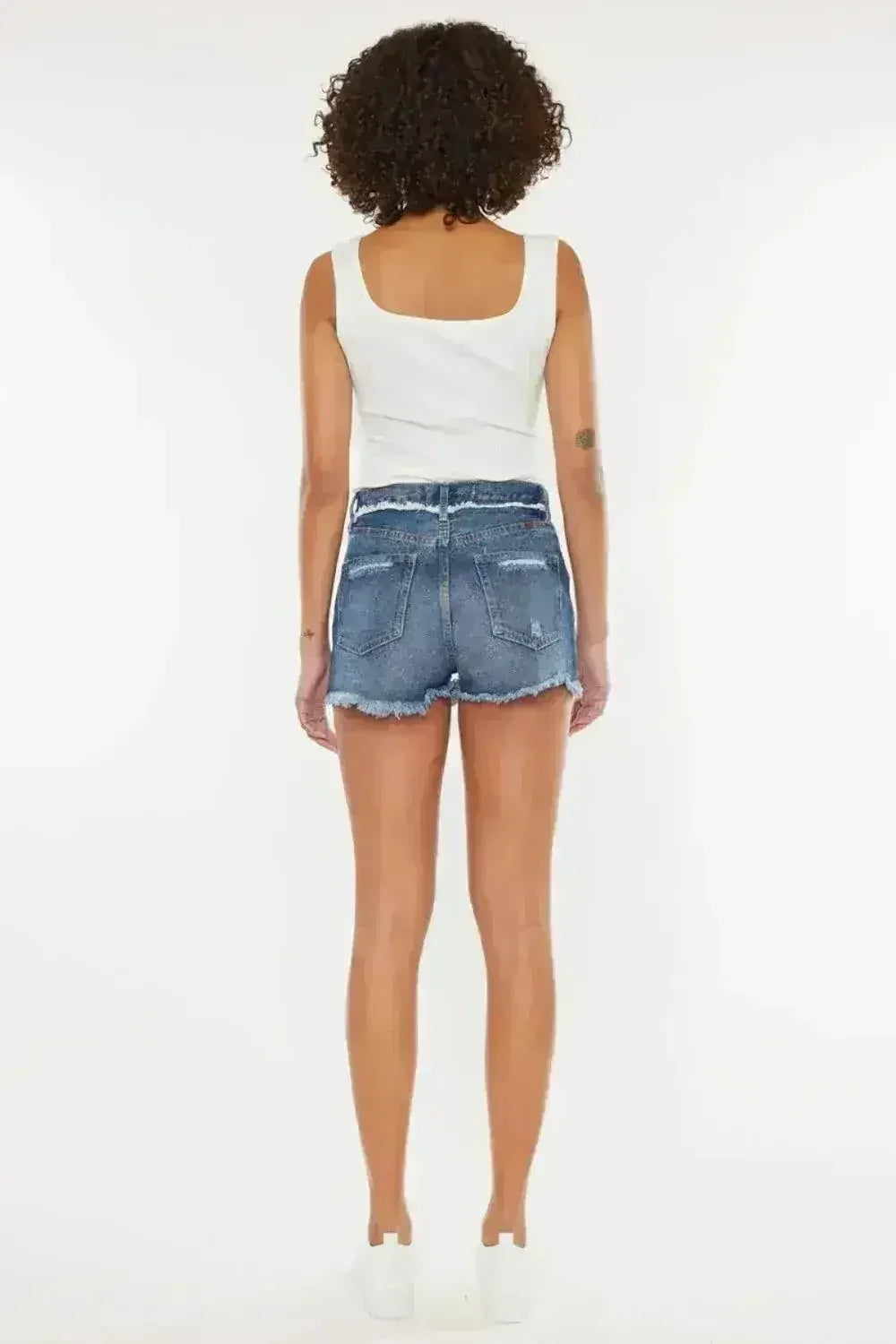 Kancan Distressed Button Fly Denim Shorts - Femstylo