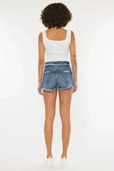 Kancan Distressed Button Fly Denim Shorts - Femstylo
