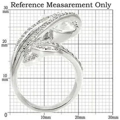0W253 - Rhodium Brass Ring with AAA Grade CZ in Clear - Femstylo