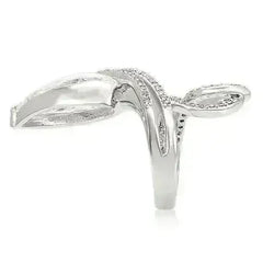 0W253 - Rhodium Brass Ring with AAA Grade CZ in Clear - Femstylo