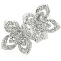 0W336 - Rhodium Brass Ring with AAA Grade CZ in Clear - Femstylo