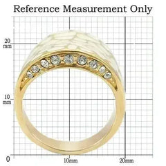 0W379 - Gold Brass Ring with Top Grade Crystal in Clear - Femstylo