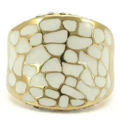 0W379 - Gold Brass Ring with Top Grade Crystal in Clear - Femstylo